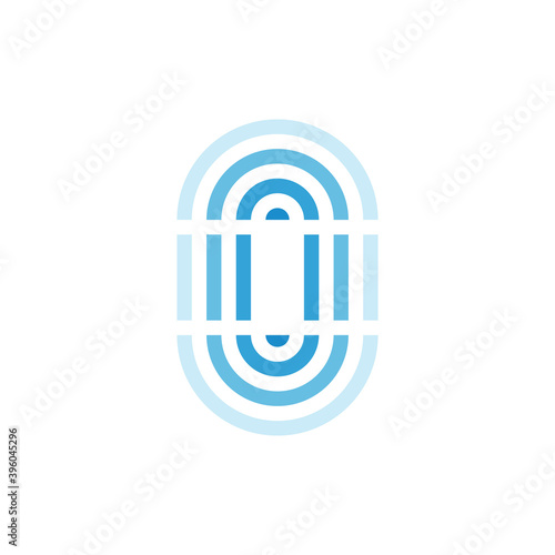O letter logo line art, Finger print logo design vector