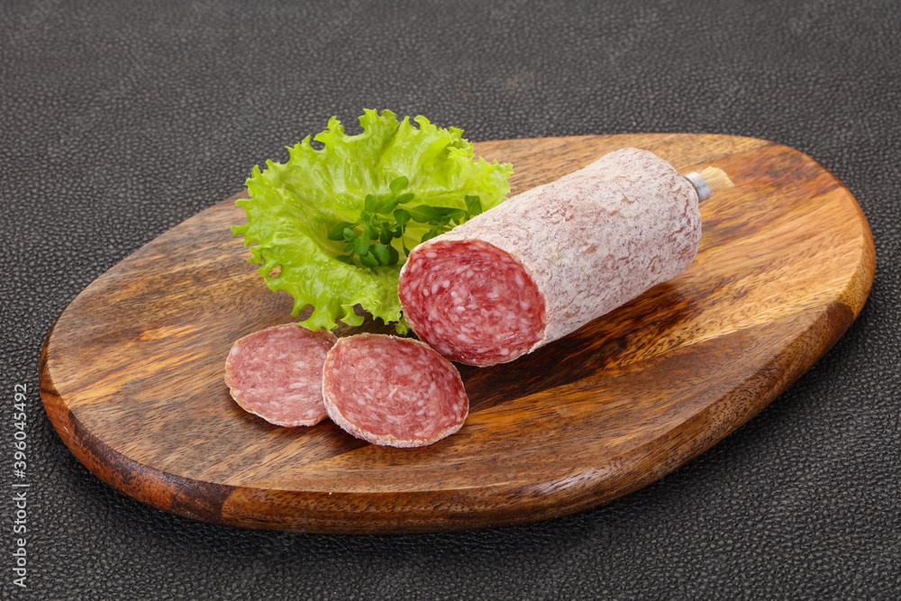 Italian dry Saliami pork sausage Italian dry Saliami pork sausage