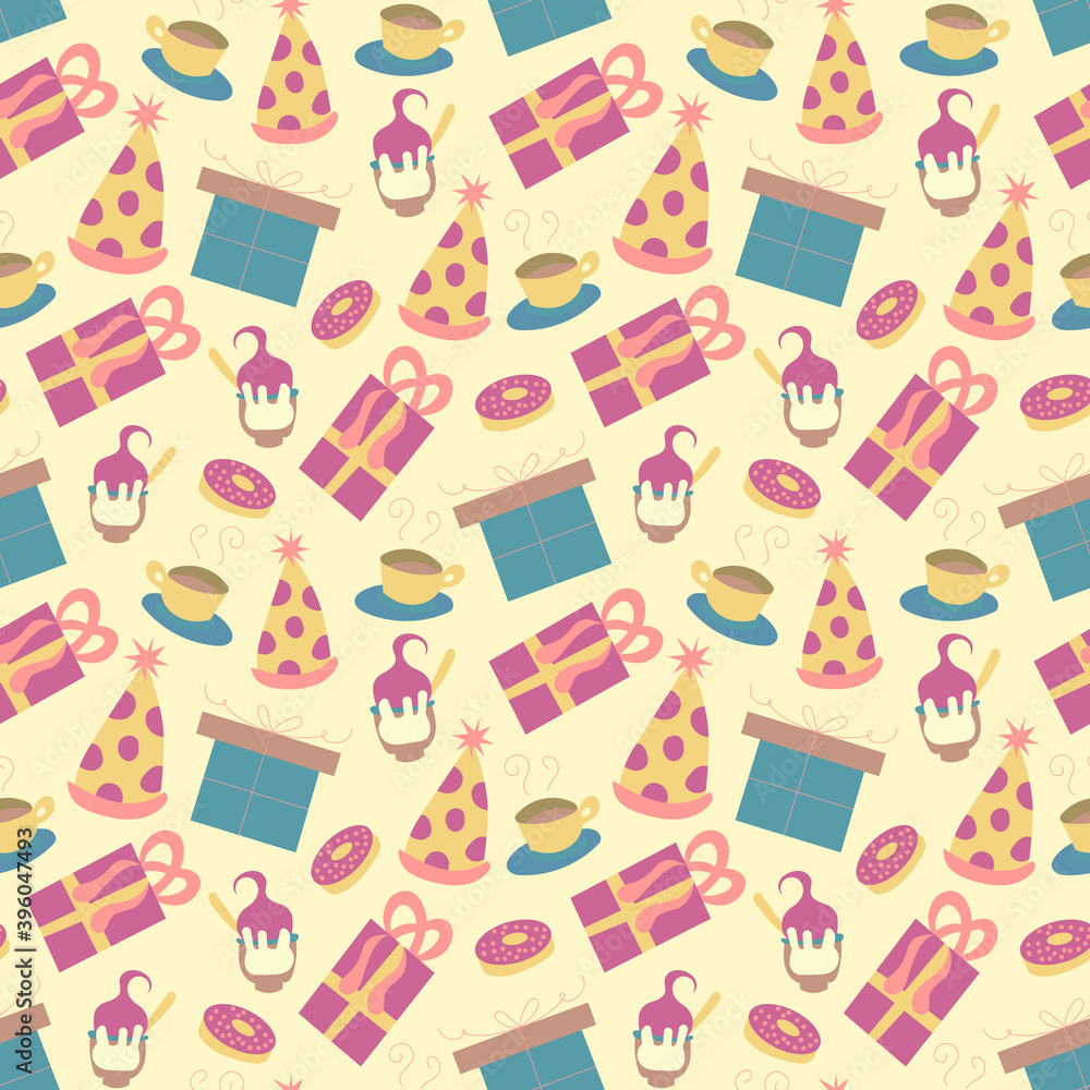 Happy Birthday pattern cute in vector Happy Birthday pattern cute in vector