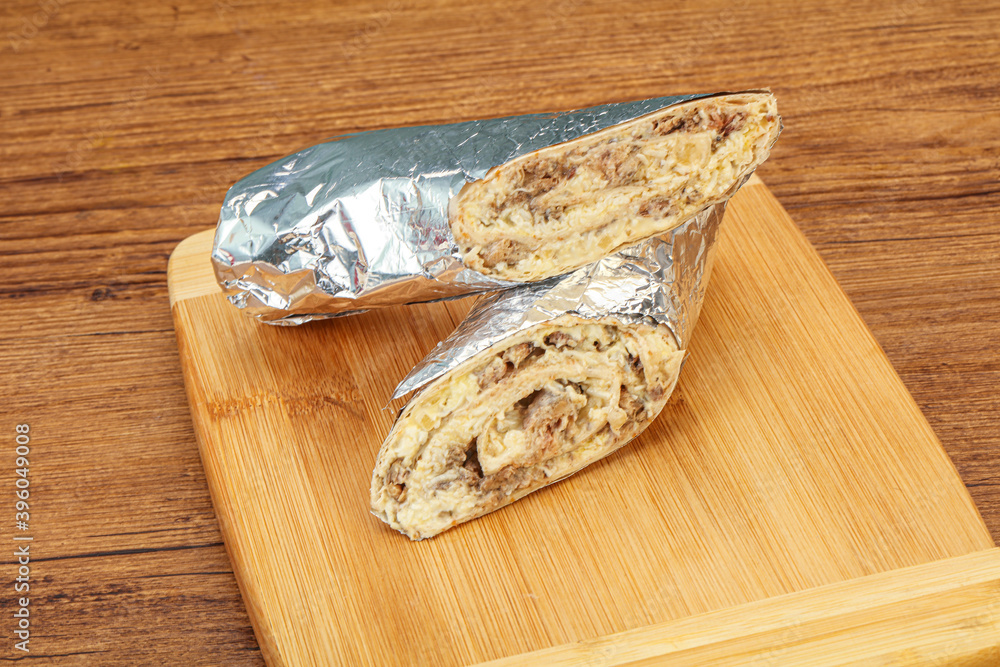 Fototapeta premium Shawarma with tuna fish and cheese