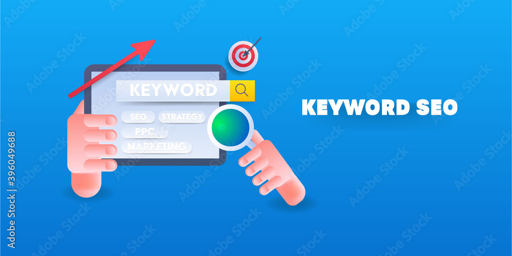 Fotografie Keyword search and seo keyword analysis, keyword data research for search engine optimization