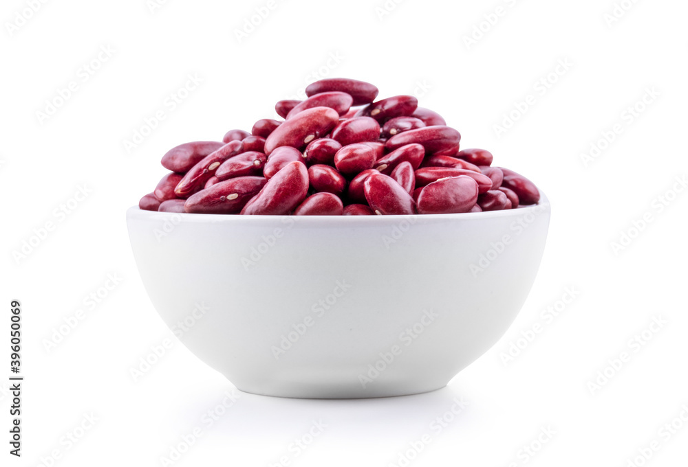 close up of a bowl of red beans on white blackground. close up of a bowl of red beans on white blackground.