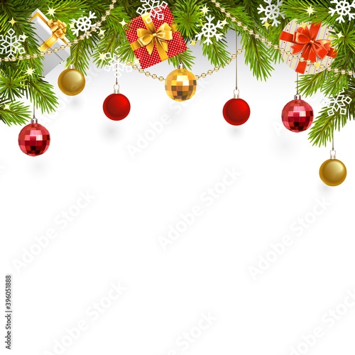 Vector Christmas Top Decoration with Gifts