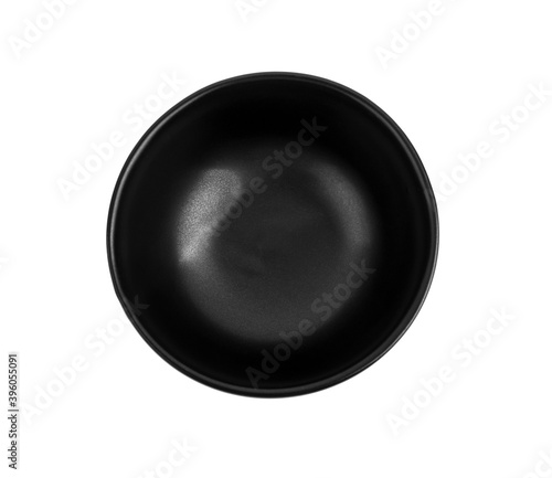 black bowl isolated on white background.