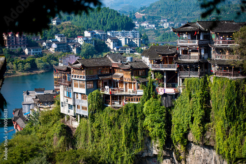 Photography Street view local visitor and tourist in Furong Ancient Town (Furong Zhen, Hibiscus Town), China