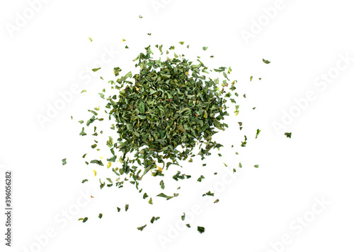 Dried parsley isolated on white background