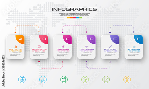 Timeline infographic template,Business concept with 6 options,Vector illustration.