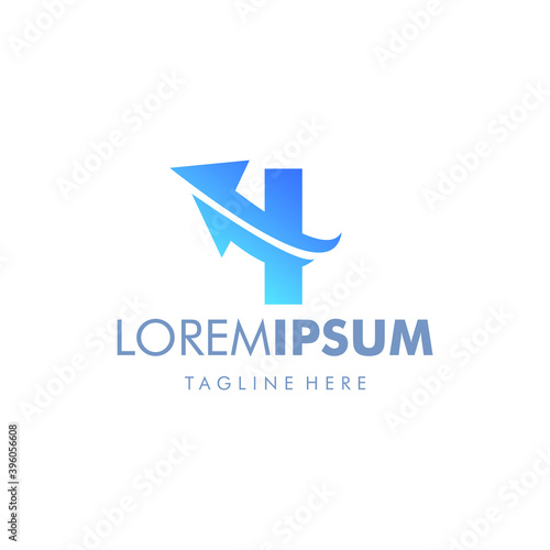 Free Download simple letter I with arrow logo design template - GFXLoad