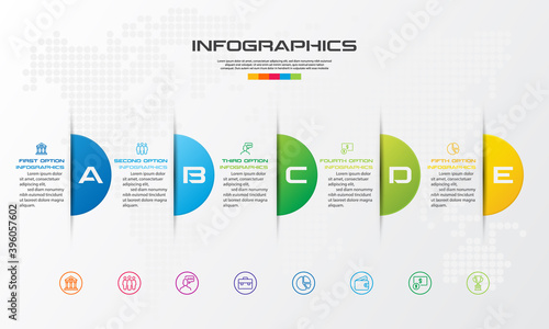Timeline infographic template,Business concept with 5 options,Vector illustration.