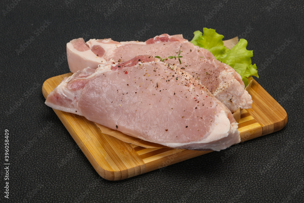 Raw pork meat steak for grill Raw pork meat steak for grill