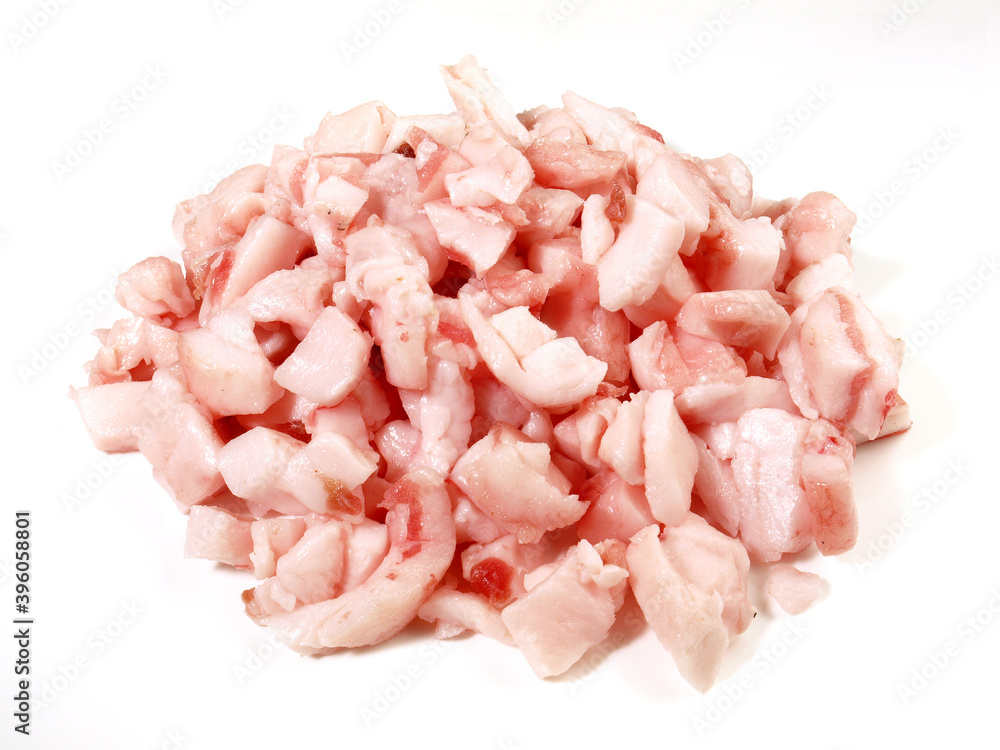 Raw Pork Lard for Rendered Pig Fat isolated on white Background Raw Pork Lard for Rendered Pig Fat isolated on white Background