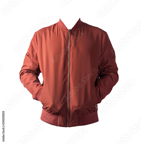 bomber jacket isolated on white background. fashionable casual wear