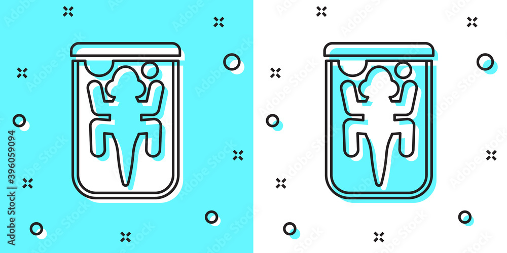 Black line Experimental animal icon isolated on green and white background. Random dynamic shapes. Vector. Black line Experimental animal icon isolated on green and white background. Random dynamic shapes. Vector.