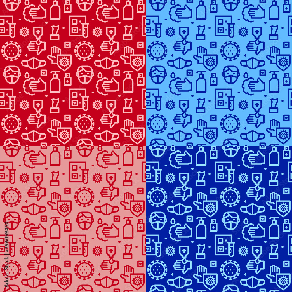 Coronavirus Seamless Patterns Coronavirus Seamless Patterns