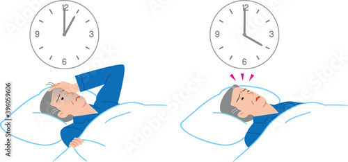睡眠障害のシニア男性