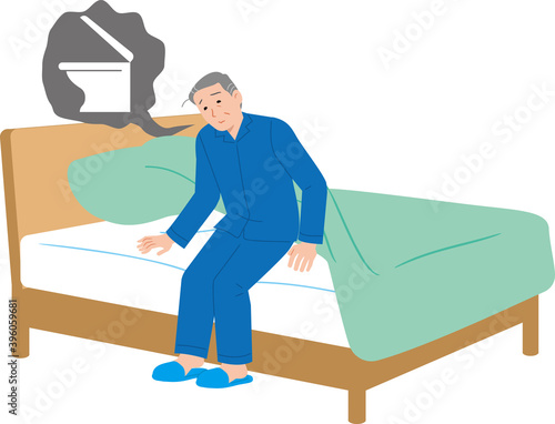睡眠中トイレに行きたくなるシニアの男性