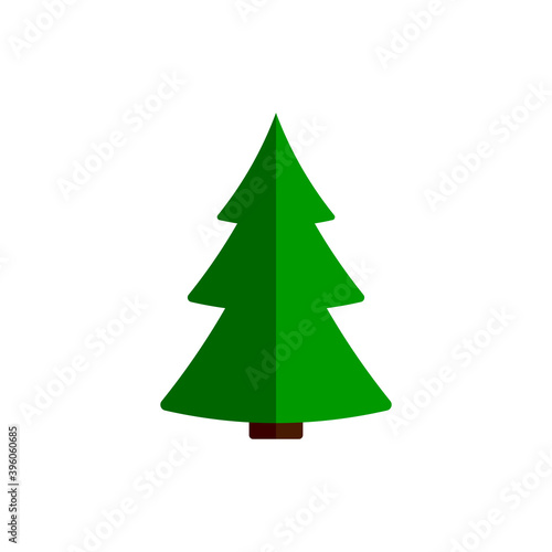 Christmas tree icon, isolated Xmas fir symbol, graphic design template, vector illustration