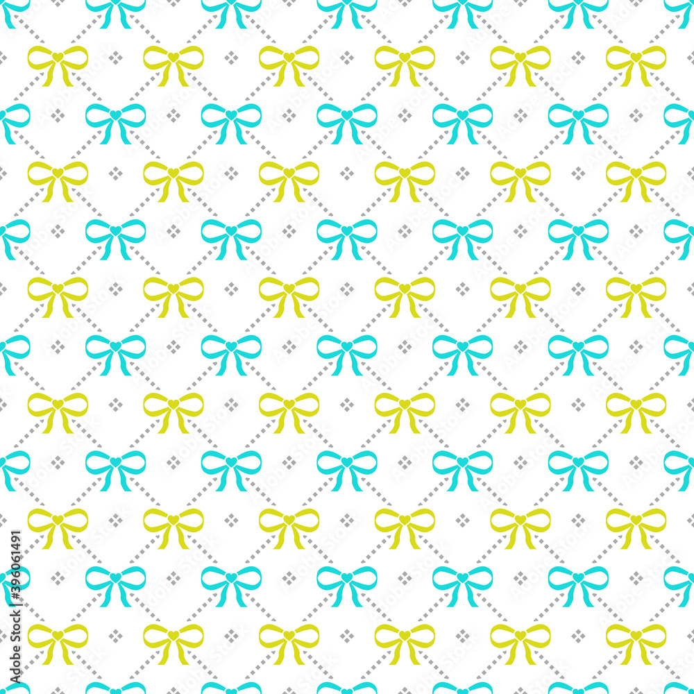 Blue and yellow ribbons seamless pattern background