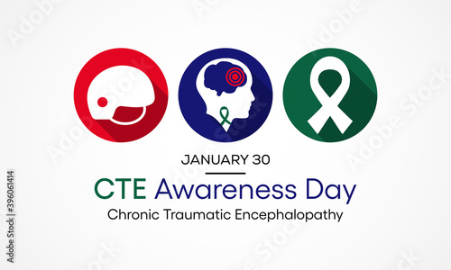 Vector illustration on the theme of National chronic traumatic encephalopathy (CTE) awareness day observed each year on January 30th. photo