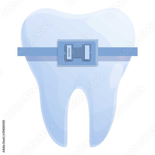 Tooth braces clinic icon. Cartoon of tooth braces clinic vector icon for web design isolated on white background