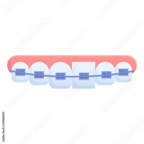 Tooth braces health icon. Cartoon of tooth braces health vector icon for web design isolated on white background