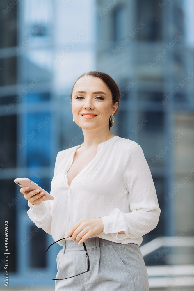 professional business woman smiling outdoor