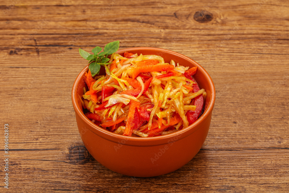 Cabbage salad with carrot and pepper Cabbage salad with carrot and pepper
