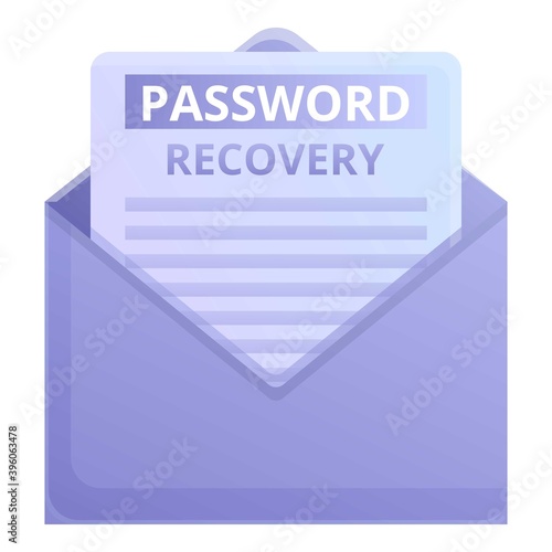 Envelope password recovery icon. Cartoon of envelope password recovery vector icon for web design isolated on white background