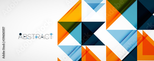 Geometric abstract background. Techno color triangle shapes. Vector illustration for covers, banners, flyers and posters and other designs