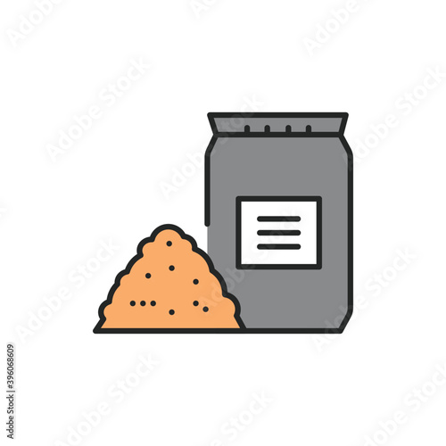 Bulk materials color line icon. Pictogram for web page, mobile app, promo.