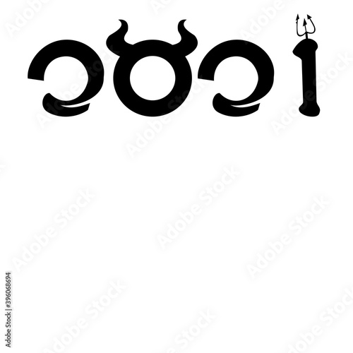 New year’s 2021 Chinese new year 2021 year of the ox. New year symbol 2021 logo. Chinese horoscope metal ox with. year of the ox. Black bull silhouette illustration isolated flat