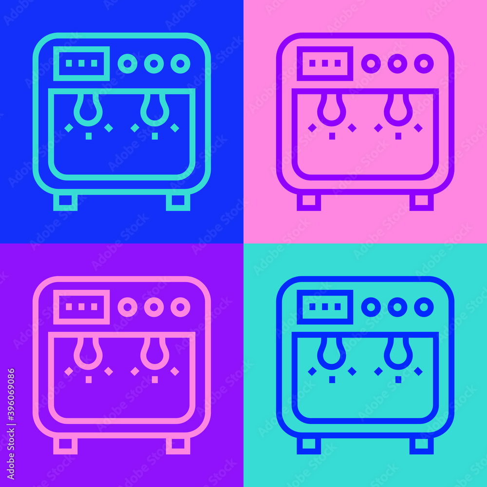 Pop art line Biosafety box icon isolated on color background. Vector. Pop art line Biosafety box icon isolated on color background. Vector.