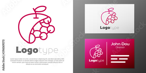 Logotype line Biological structure icon isolated on white background. Genetically modified organism and food. Logo design template element. Vector.