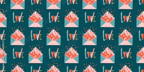 Modern paper art seamless pattern with pattern for wallpaper design. Seamless patterns. Background, wallpaper. Vector design template. Abstract retro vector texture. Valentine's day pattern