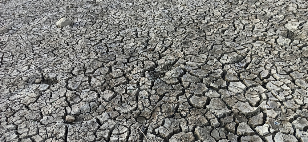 Dry soil in rivers and canals Dry soil in rivers and canals