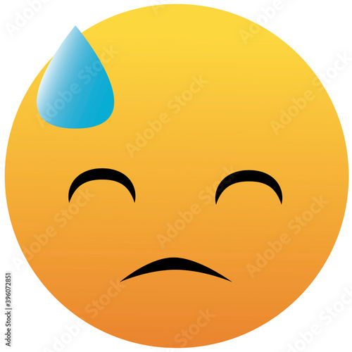 sadness in a cold sweat colored emoji sticker icon. Element of emoji for mobile concept and web apps illustration.