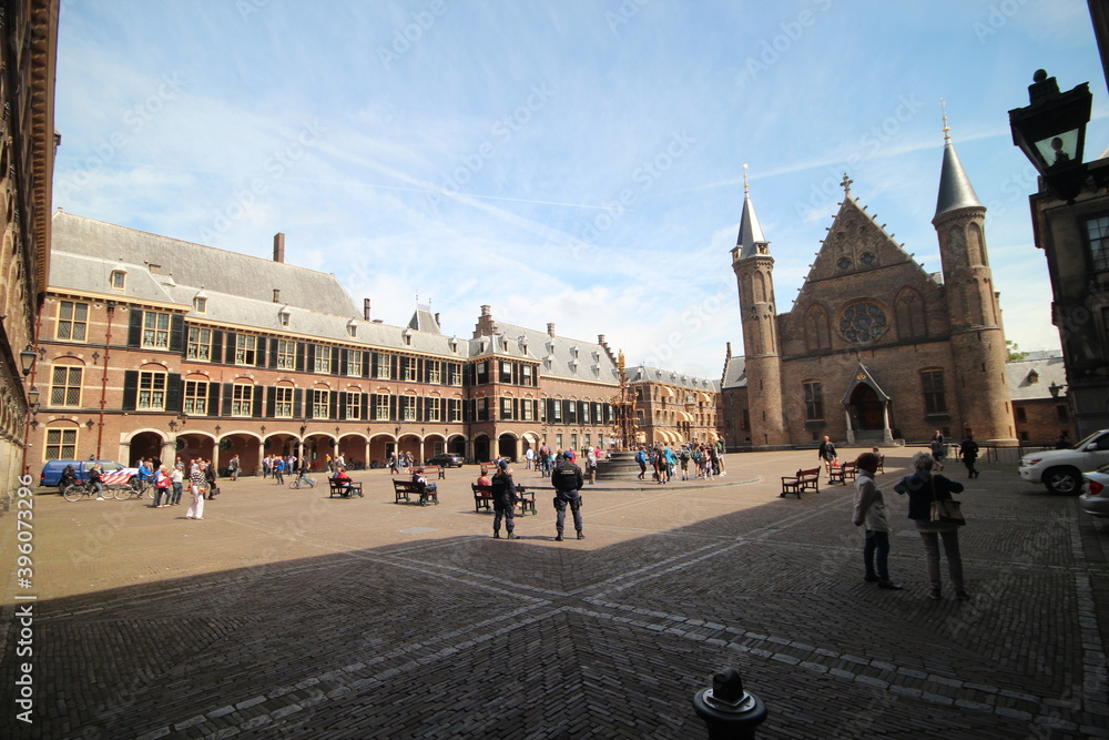 The Binnenhof, government center with the Ridderzaal and the government second chamber and senate