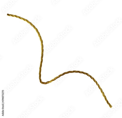 Waved golden metallic rope