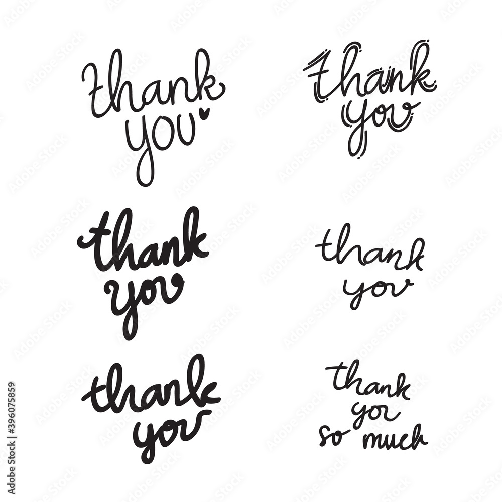 Thank you hand written lettering calligraphy typography card poster ...