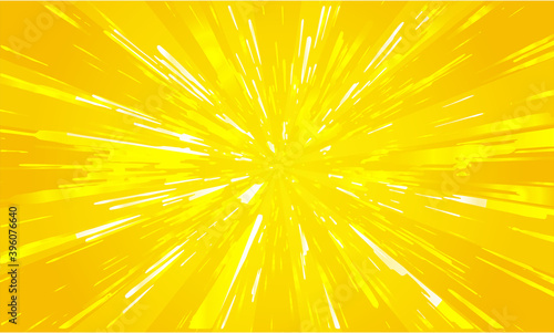 Abstract yellow comic zoom background. Acceleration cartoon super speed zoom. Vector illustration concept