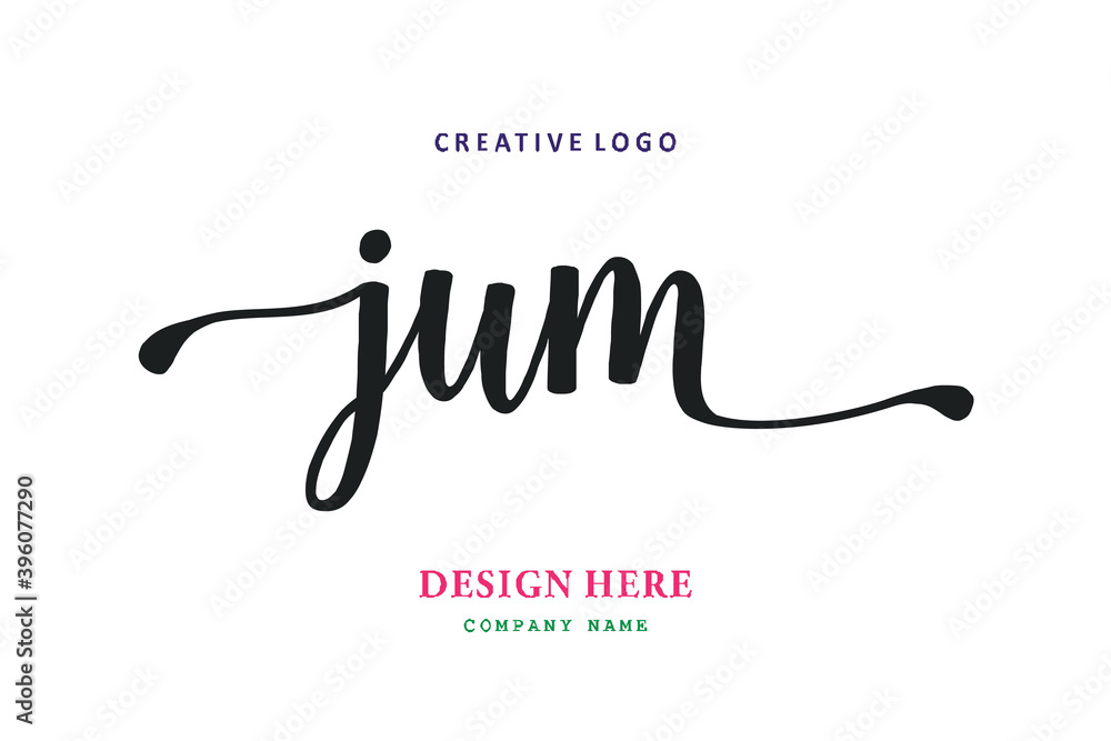 JUM lettering logo is simple, easy to understand and authoritative JUM lettering logo is simple, easy to understand and authoritative