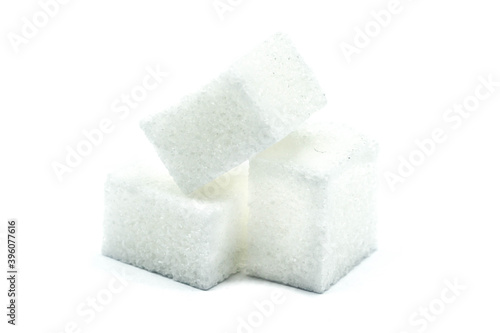 Lump sugar isolated on white background
