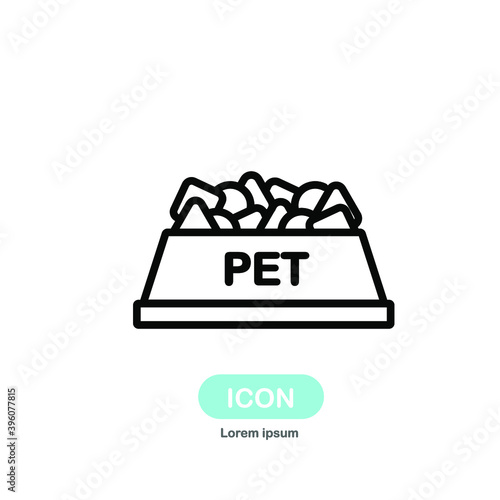 Pet Bowl icon vector isolated on white background.
