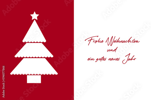 Frohe Weihnachten und ein gutes neues Jahr als Grußkarte in weiss und rot oder Banner für Webseite oder Präsentation