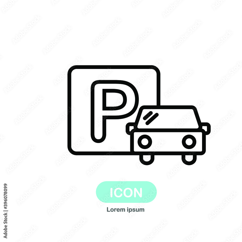 Parking icon vector isolated on white background