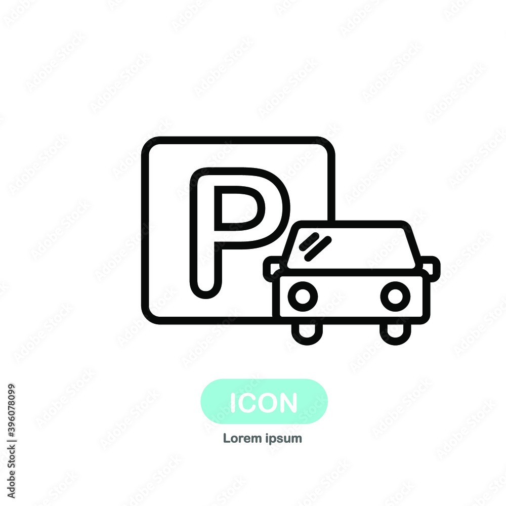 Parking icon vector isolated on white background Parking icon vector isolated on white background