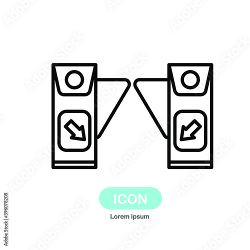subway turnstile icon vector isolated on white background.