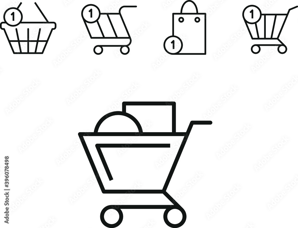 shopping trolley and basket icon shopping trolley and basket icon