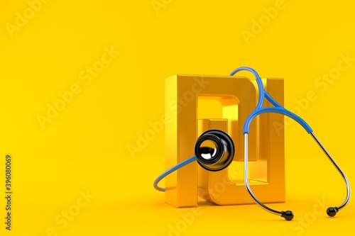 Shekel currency symbol with stethoscope