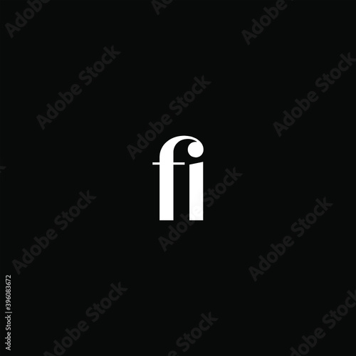 F I letter logo creative design on black color background. fi monogram